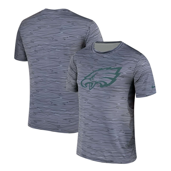 Philadelphia Eagles Nike Gray Black Striped Logo Performance T-Shirt,We sell and wholesale Philadelphia Eagles Nike Gray Black Striped Logo Performance T-Shirt on line form chian!